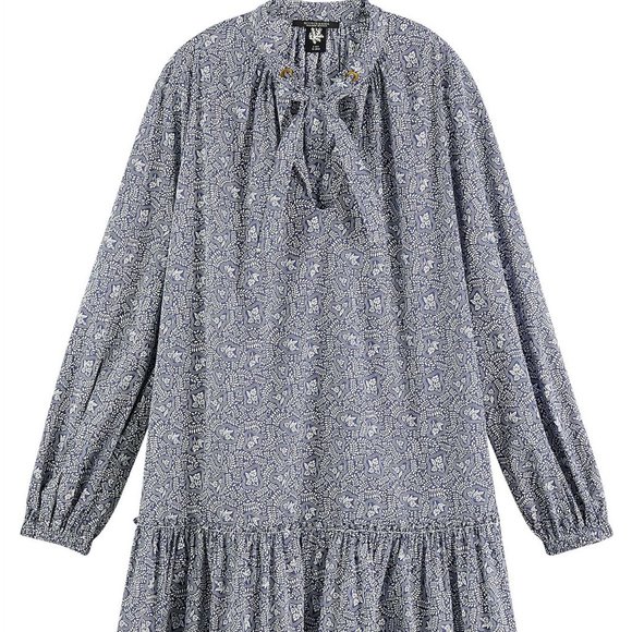 SCOTCH & SODA dress Sz SMALL long sleeves  ORGANIC COTTON light SUMMER BOHO CHIC - Picture 3 of 13